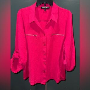Fuchsia Button-Down Shirt